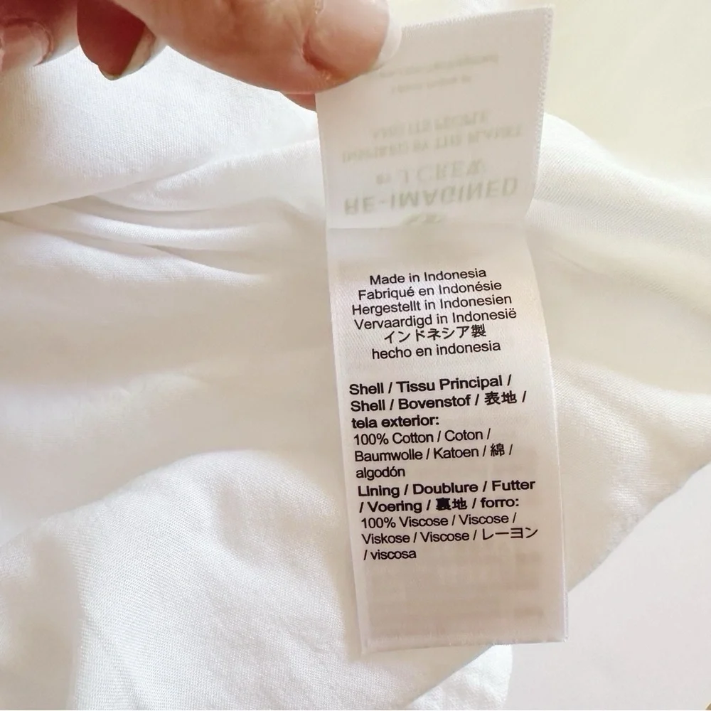 J.Crew 3/4 Sleeve White Gauze Mini Dress